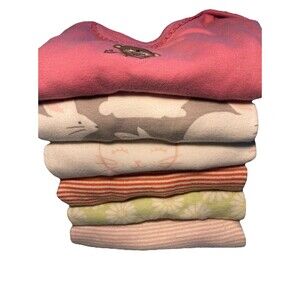 6 Baby Girls 12-18M Bodysuits Cotton Short Sleeve Carter’s Lot GUC